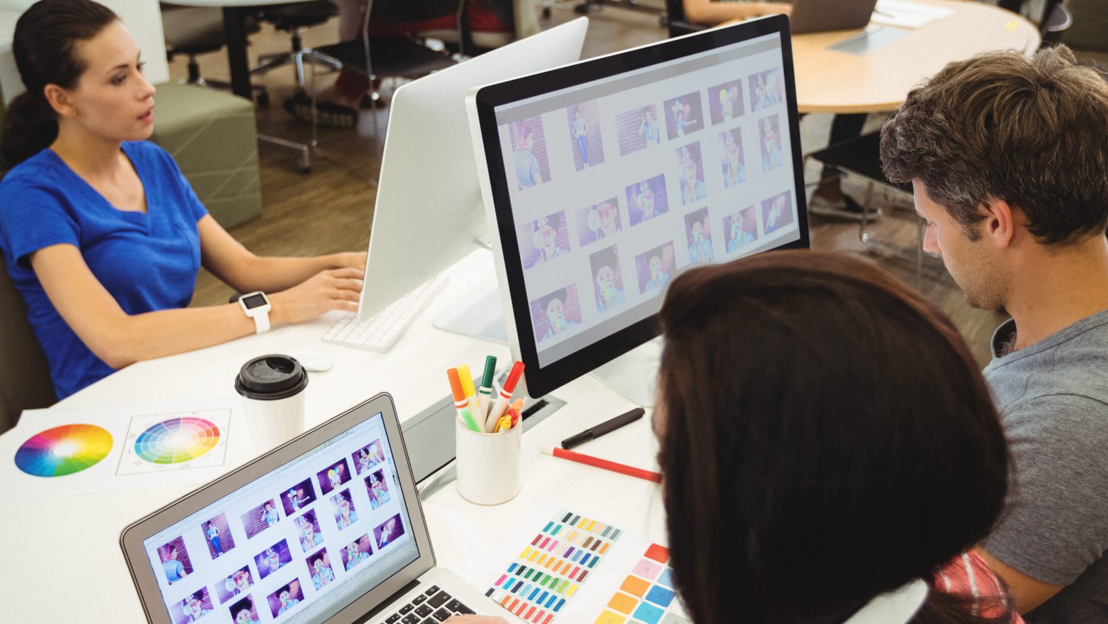 Graphic designers working at their desk